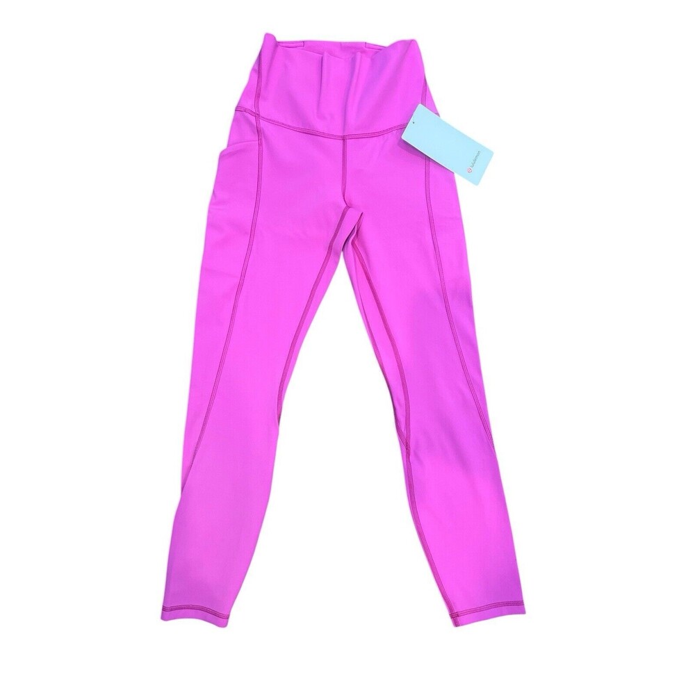 Lulukemon Align HR Pant 25” Pockets Size 4 Pow Pink Tone